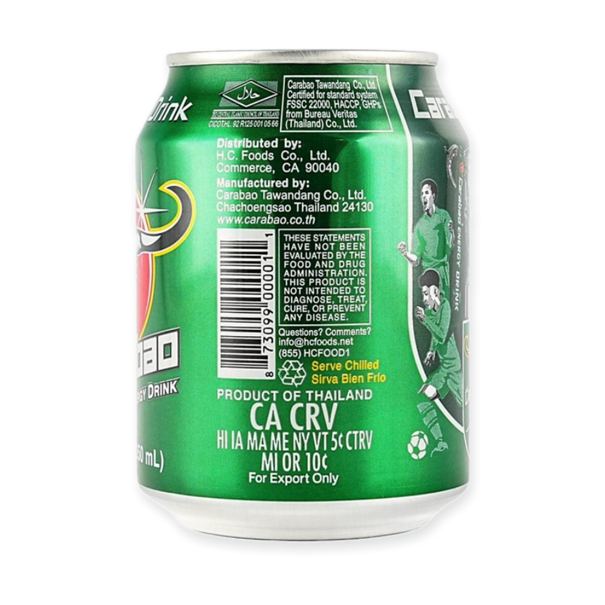 Carabao Energy Drink 8.5 fl oz - Premium Thai Energy Beverage