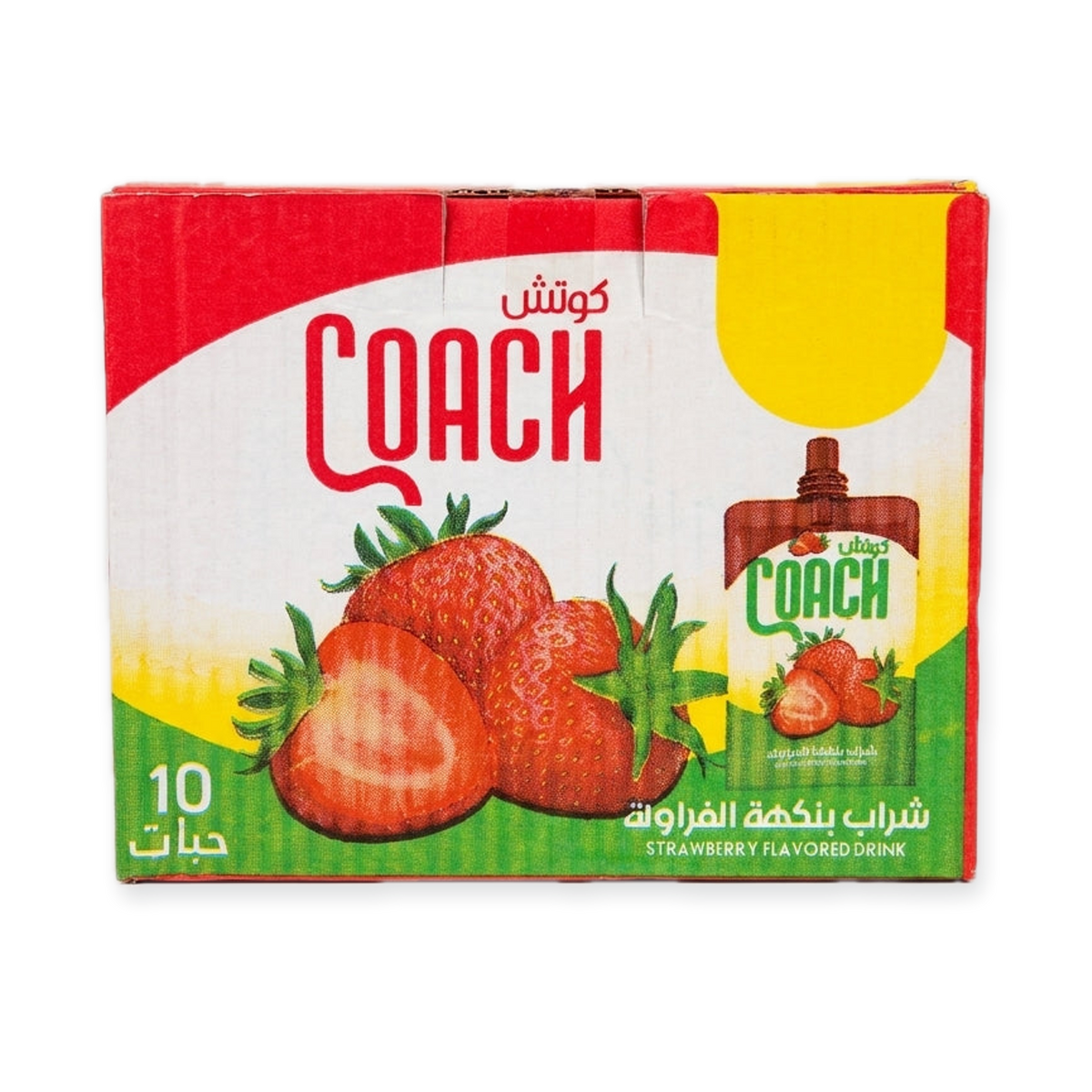 Coach Strawberry Flavored Drink 10 Pack - Juice Pouches for Kids