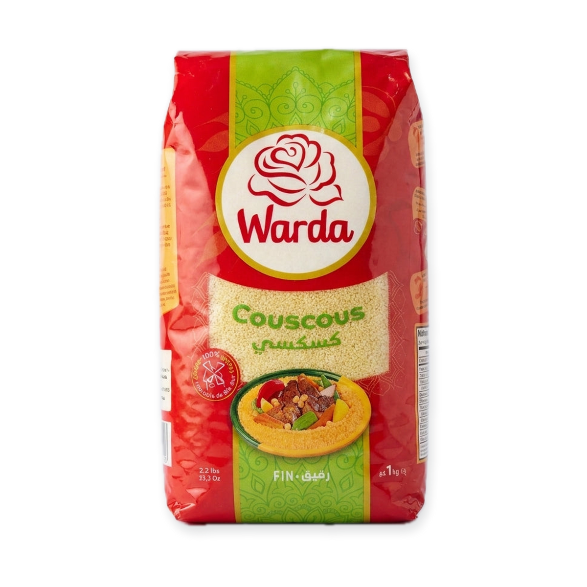 Warda Fine Couscous 1kg (2.2 lbs) - Premium Grain Semolina