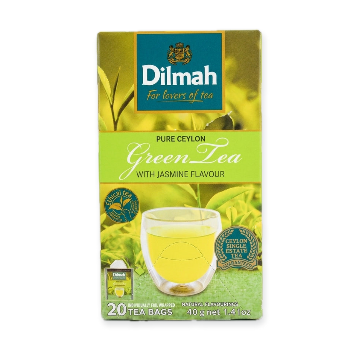 Dilmah Pure Ceylon Green Tea with Jasmine 40g - 20 Tea Bags