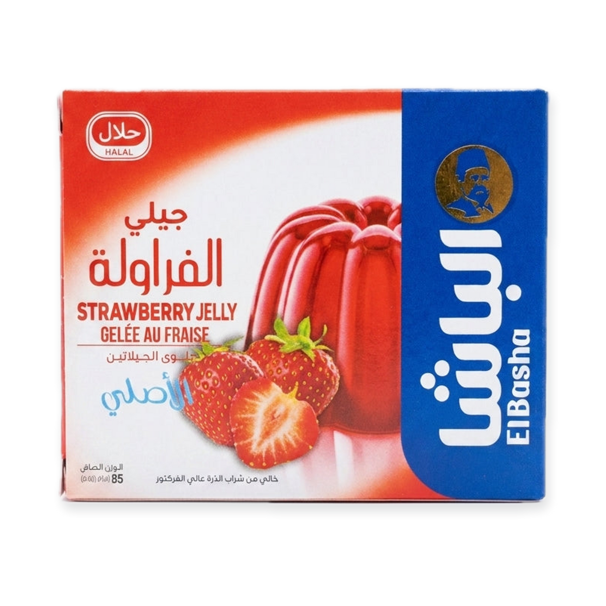 El Basha Strawberry Jelly 85g - Halal Gelatin Dessert Mix