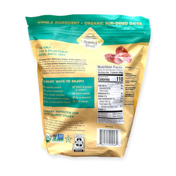 Sunny Fruit Organic Pitted Deglet Nour Dates – 48 Oz