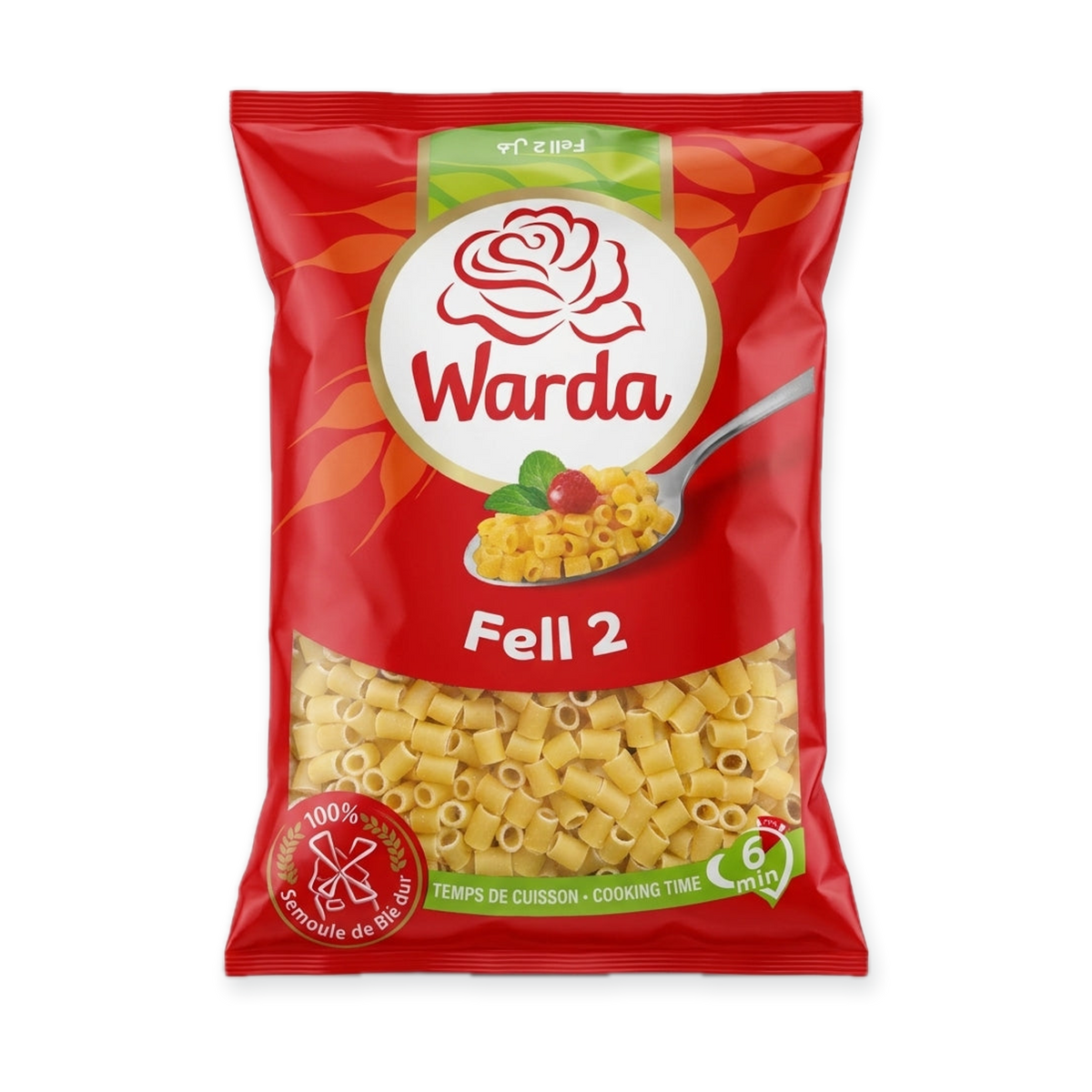 Warda Fell 2 Pasta 500g - 100% Durum Wheat Semolina Macaroni