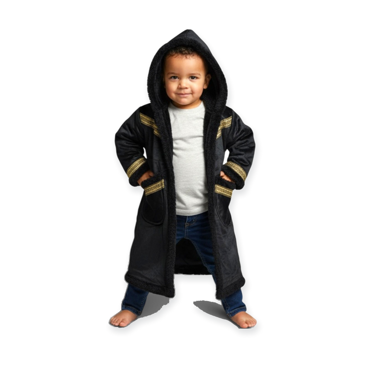 Cozy Kids Hooded Fur Coat – 2-3y Old, Soft Warm Material, Durable & Easy to Wear