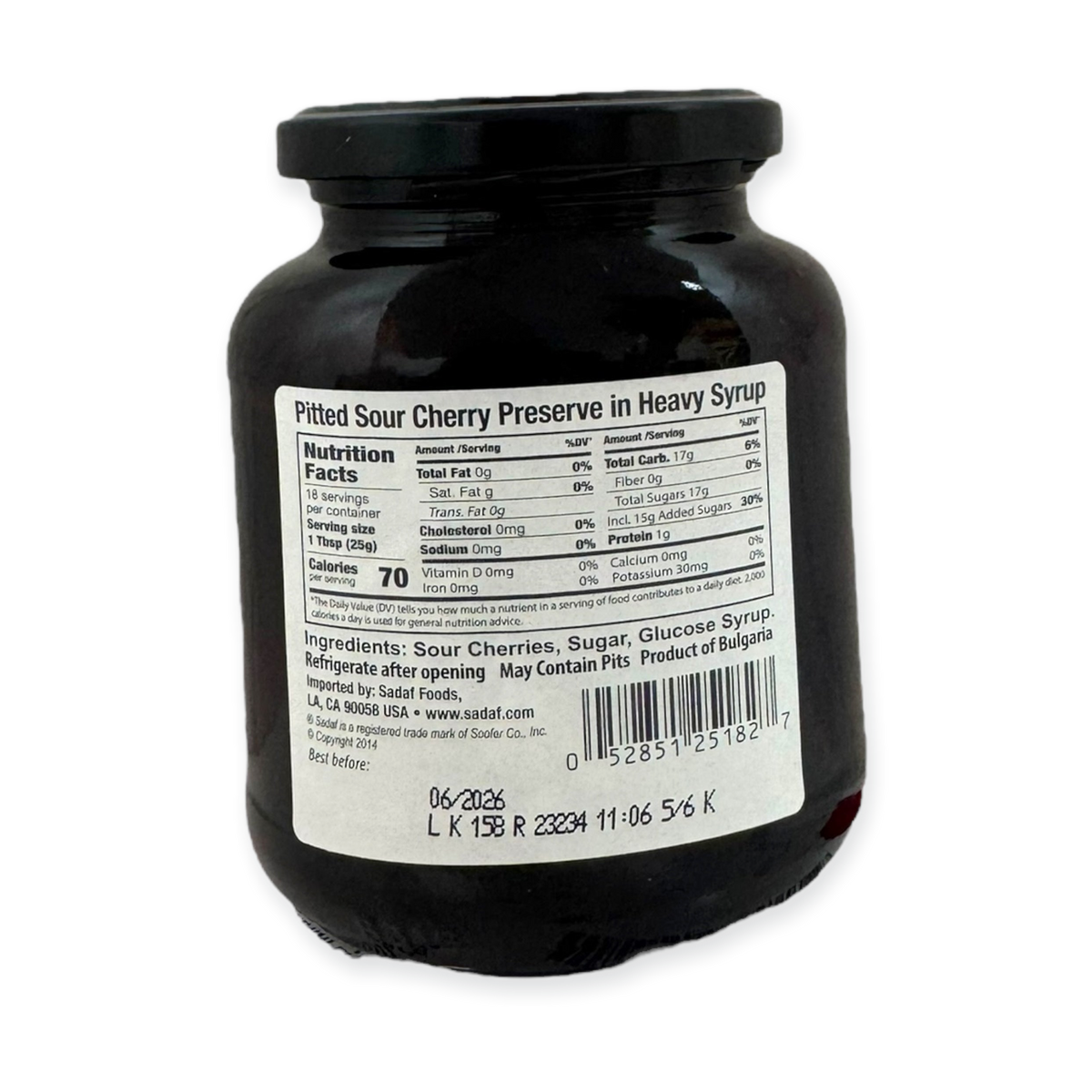 Sadaf Pitted Cherry Jam – Sour Cherry Preserve