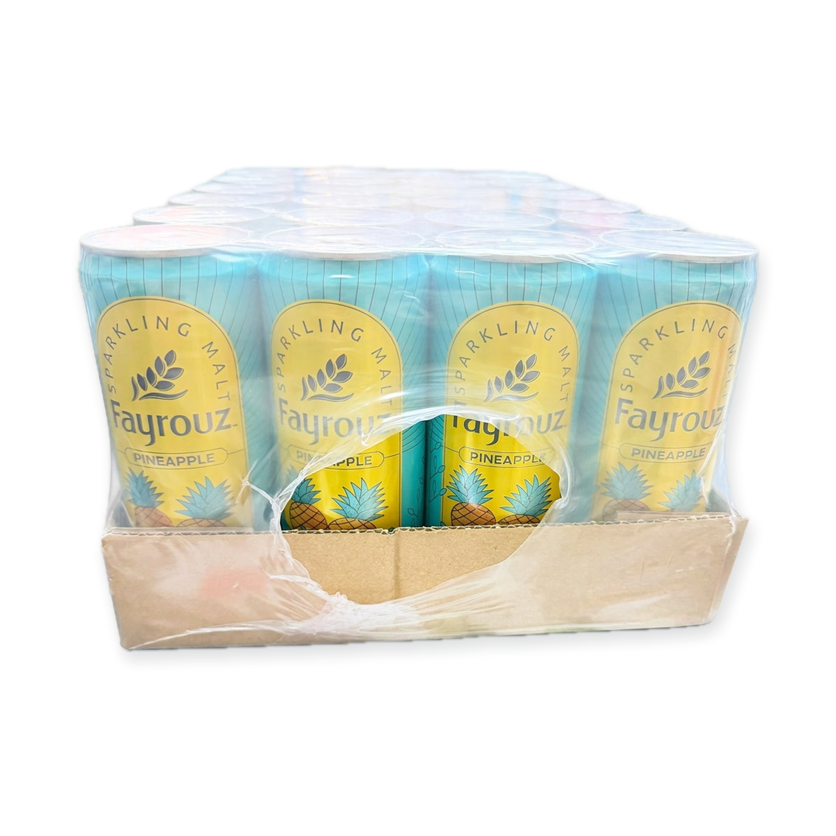 Fayrouz Sparkling Malt Pineapple 24-Pack - Non-Alcoholic Beverage