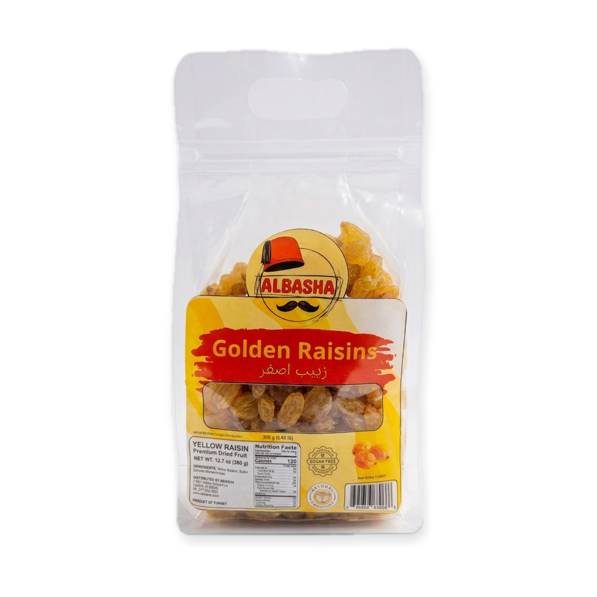 AlBasha Golden Raisins 500g - Premium Turkish Yellow Dried Fruit