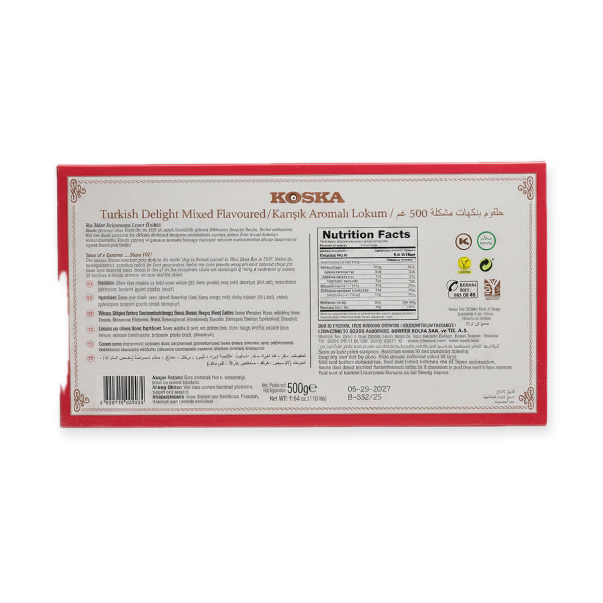 Koska Turkish Delight Mixed Flavoured 500g - Premium Lokum Assortment
