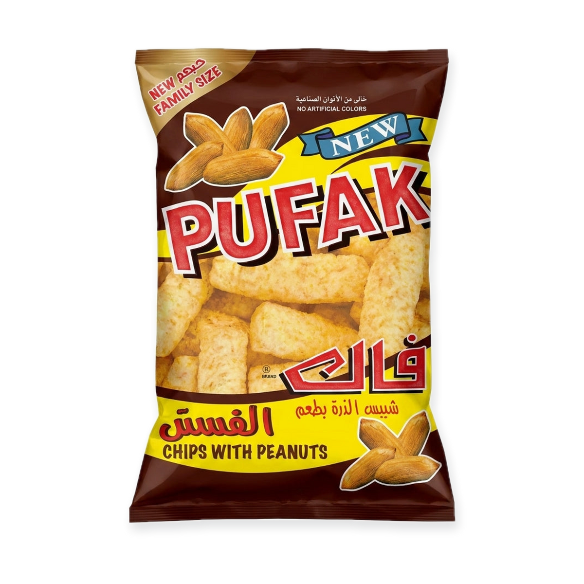 Pufak Chips with Peanuts Family Size - Crunchy Puffed Snack