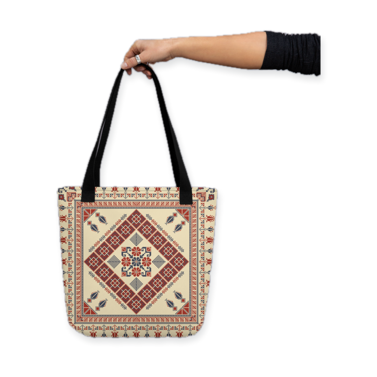 Trendy Tote Bag – Art Pattern, 15" x 15"