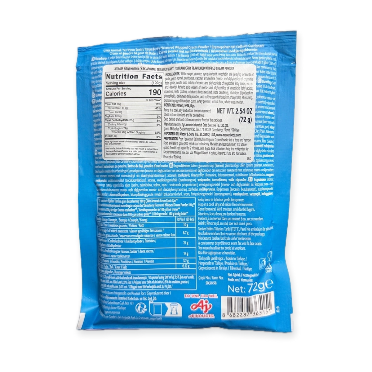 Bizim Mutfak Krem Santi 72g - Strawberry Whipped Cream Powder