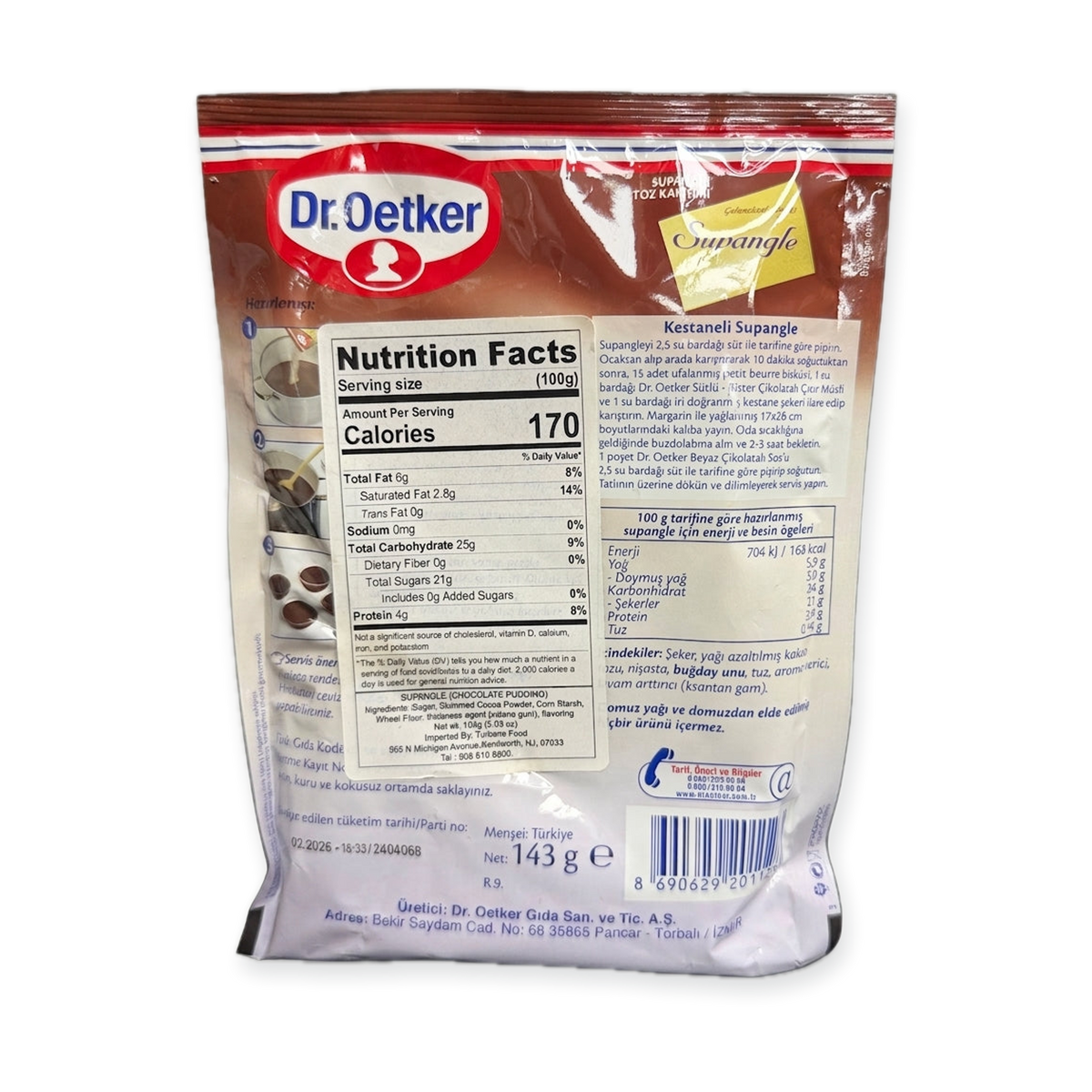 Dr. Oetker Supangle 143g - Turkish Chocolate Pudding Mix