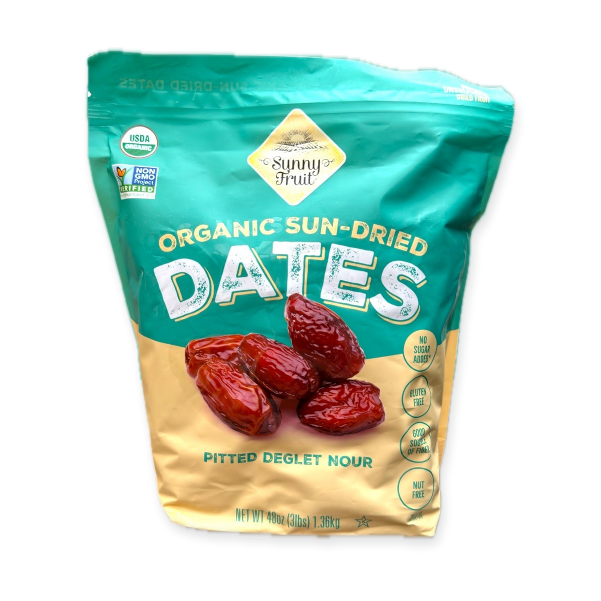 Sunny Fruit Organic Pitted Deglet Nour Dates – 48 Oz