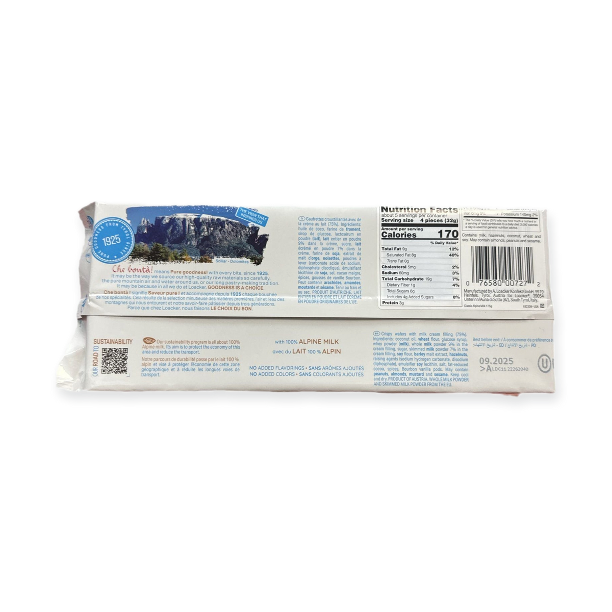 Loacker Classic Alpine Milk Chocolate
