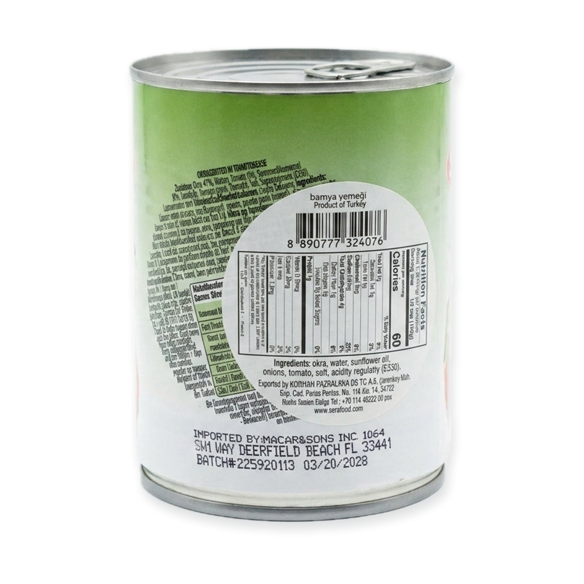 Sera Baked Okra in Tomato Sauce 400g - Ready-to-Eat Turkish Bamya