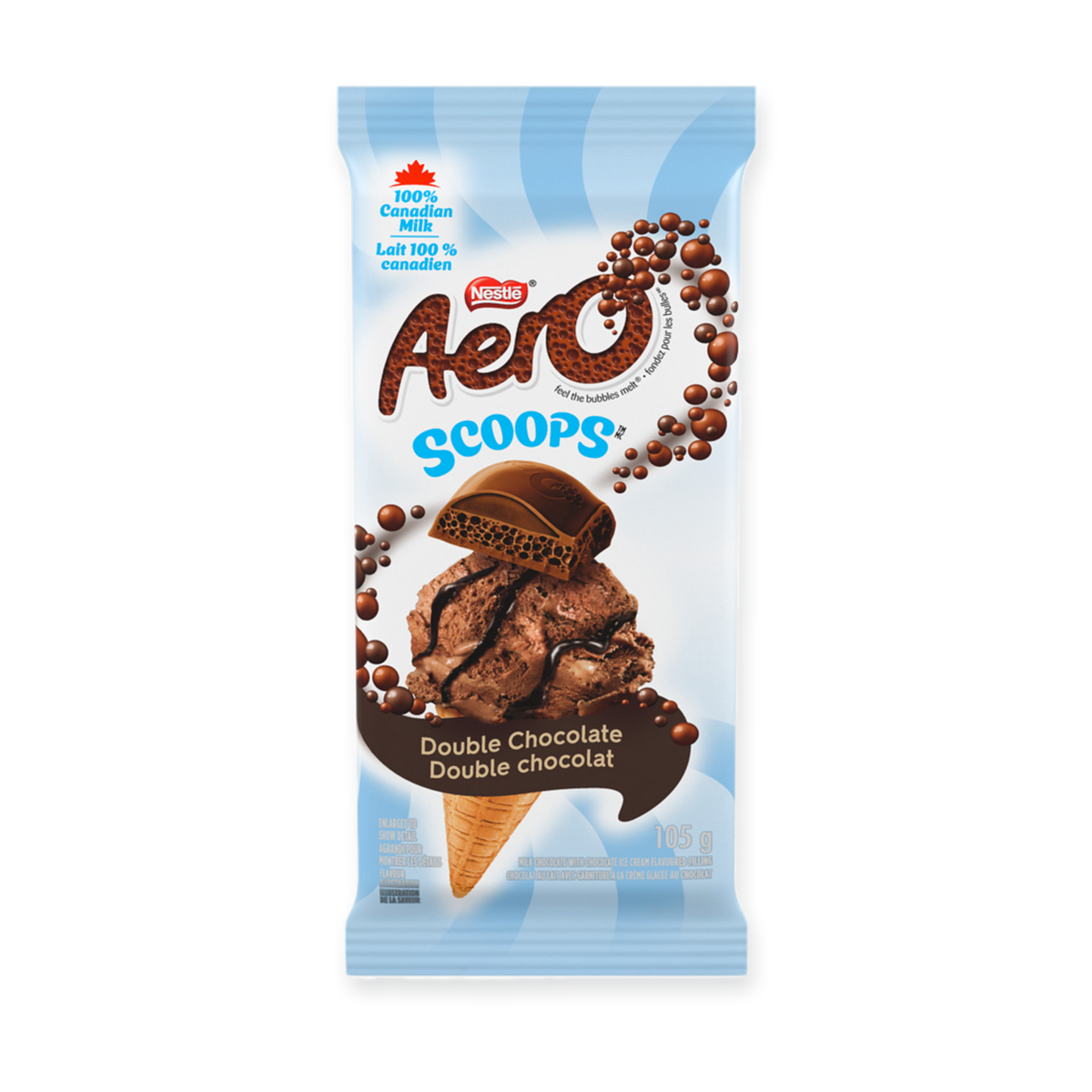 Aero Scoops Double Chocolate Milk Chocolate Bar, 105g