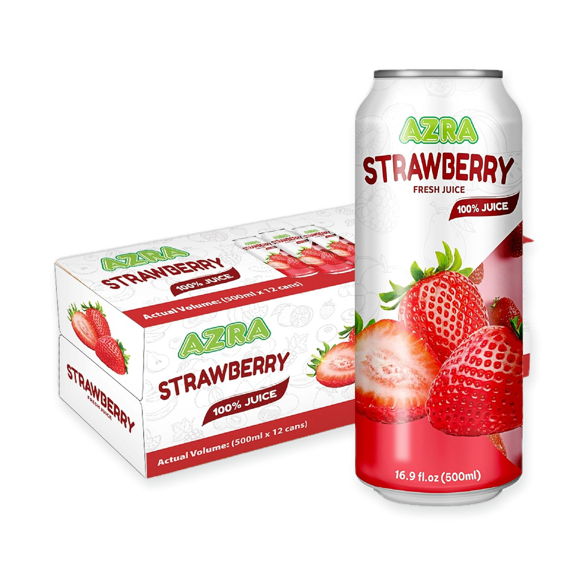 AZRA 100% Juice – 500ml Cans, Zero Sugar Beverages for  Kids & Adults