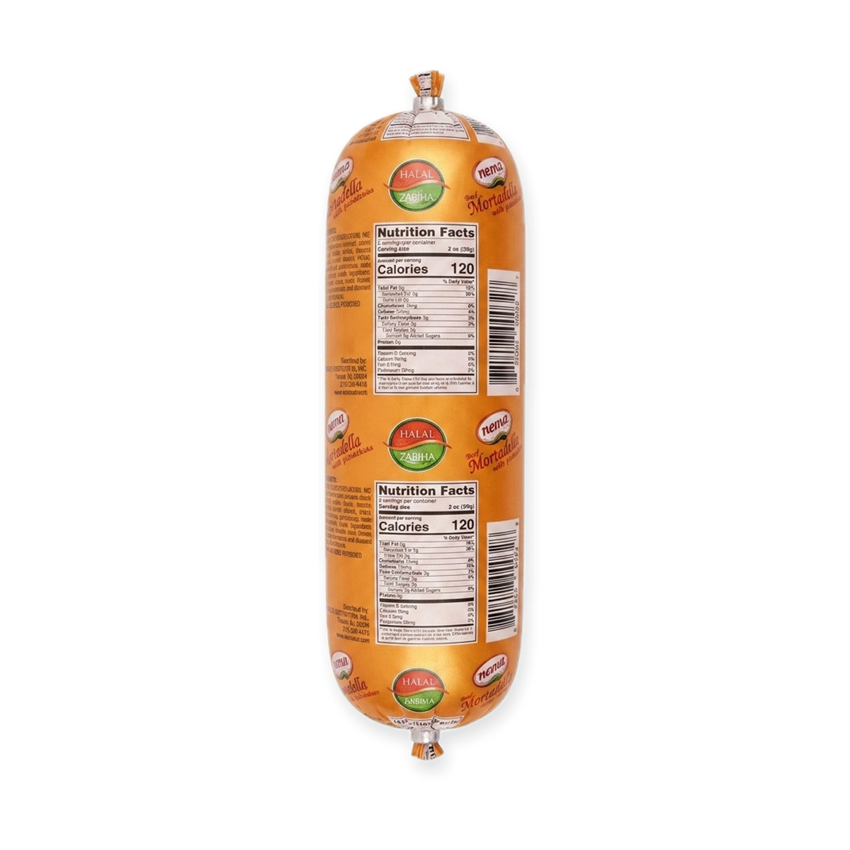 Nema Halal Mortadella with Pistachios 16 oz - Premium Italian-Style