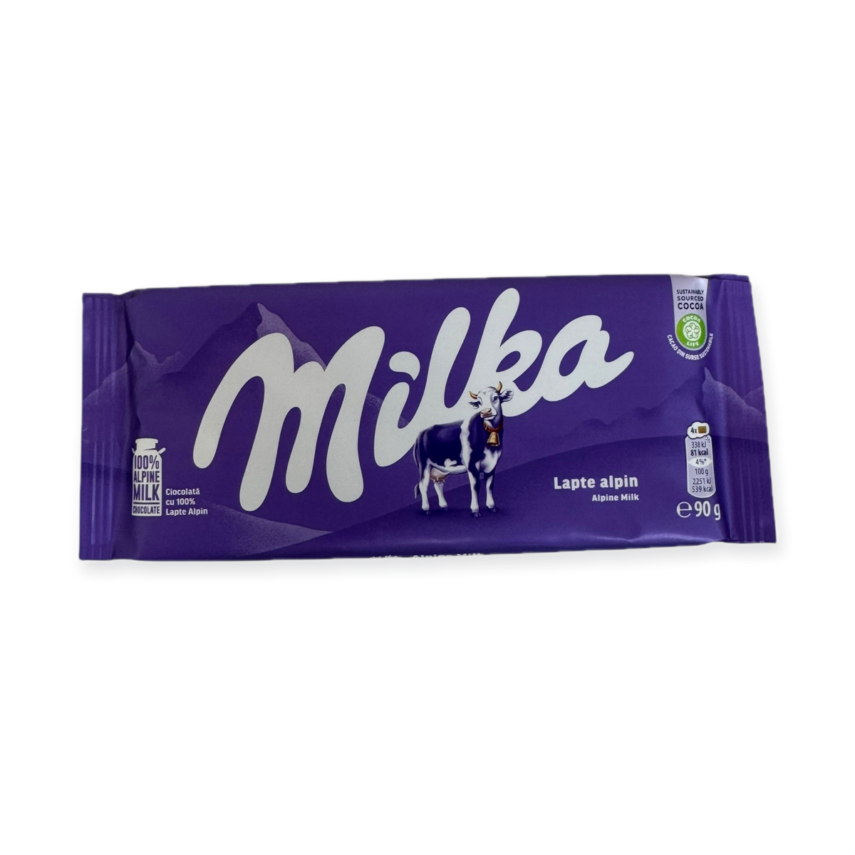 Milka Alpine Milk Chocolate Bar – 90g Creamy Swiss Chocolate