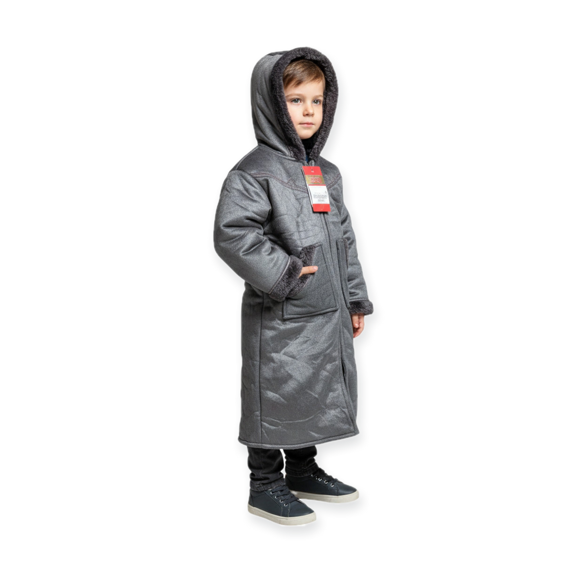 Kids Winter Fur Coat – Hooded & Stylish for 3-4 Year Olds, Warm Faux Fur Outerwear