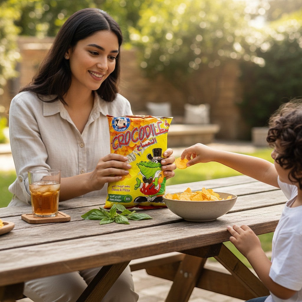 Mr. Chips Crocodile Cheese & Pizza Corn Chips 80g - Halal Snack