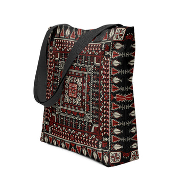 Spacious Tote Bag – Black Art Pattern