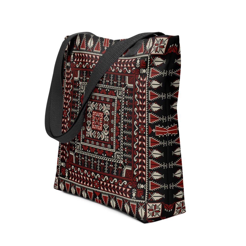 Spacious Tote Bag – Black Art Pattern