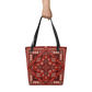 Spacious Tote Bag – Vibrant Red Art Pattern