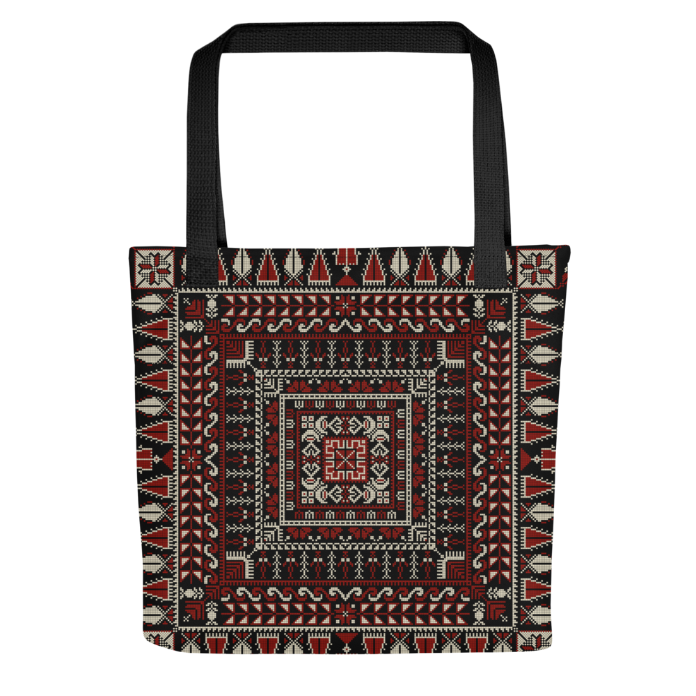 Spacious Tote Bag – Black Art Pattern