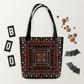 Spacious Tote Bag – Black Art Pattern