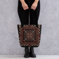 Spacious Tote Bag – Black Art Pattern