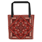 Spacious Tote Bag – Vibrant Red Art Pattern