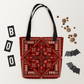 Spacious Tote Bag – Vibrant Red Art Pattern