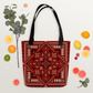 Spacious Tote Bag – Vibrant Red Art Pattern
