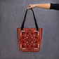 Spacious Tote Bag – Vibrant Red Art Pattern