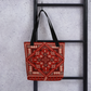 Spacious Tote Bag – Vibrant Red Art Pattern
