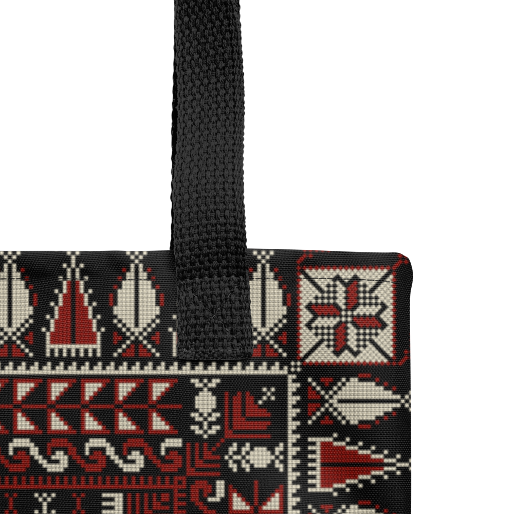 Spacious Tote Bag – Black Art Pattern