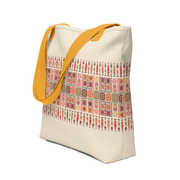 Spacious Tote Bag – Colorful Art Pattern, 15" x 15"