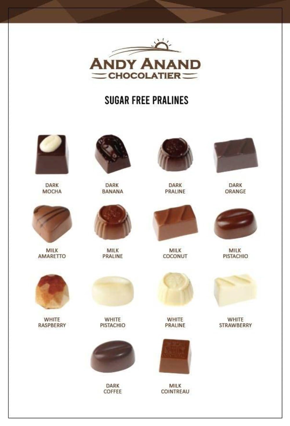 Andy Anand 48 Pc Sugar Free Chocolate Truffles – Pure Delight, Premium Belgian Truffles Made with 60% Chocolate (Cocoa Butter)
