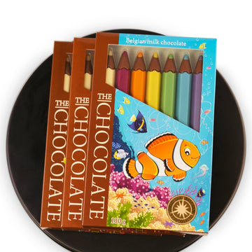 Andy Anand Milk Chocolate Crayon Boxes, 3-Pack (21 Pcs) – Fun Kids’ Treats Made with 60% Chocolate (Cocoa Butter), Perfect Gift Box for Special Occasions