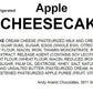 Andy Anand Apple Cheesecake 9" - Made in Traditional Way - Freshly Baked With Love Homemade Style, Cheesecake Near Me Bakery (2.6 lbs)