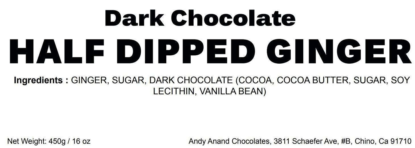 Andy Anand Vegan Belgian Dark Chocolate Ginger – All-Natural Fresh Ginger Dipped in Luxurious 60% Cocoa Butter Dark Chocolate, Exquisite Sweet & Spicy Indulgence (1 lb)