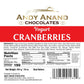Andy Anand Belgian White Chocolate Coated Cranberries – 1 lb, Chocolicious Joy & Chocolate Bliss, 60% Cocoa Butter, Perfect Gift for Chocolate Lovers