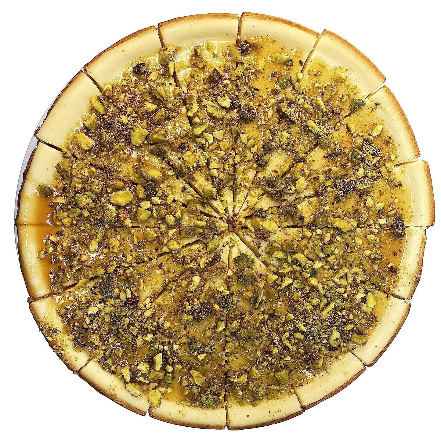 Andy Anand Caramel Pistachio Cheesecake, 9-Inch, 2 lb – Freshly Baked, Real California Cream Cheese, No Preservatives, Birthday Gift Box