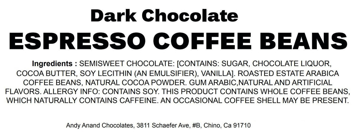 Andy Anand Dark Chocolate Covered Coffee Espresso Beans, 1 lb – Gourmet Gift Box for Men & Women, Birthday, Valentine's & Christmas Holiday