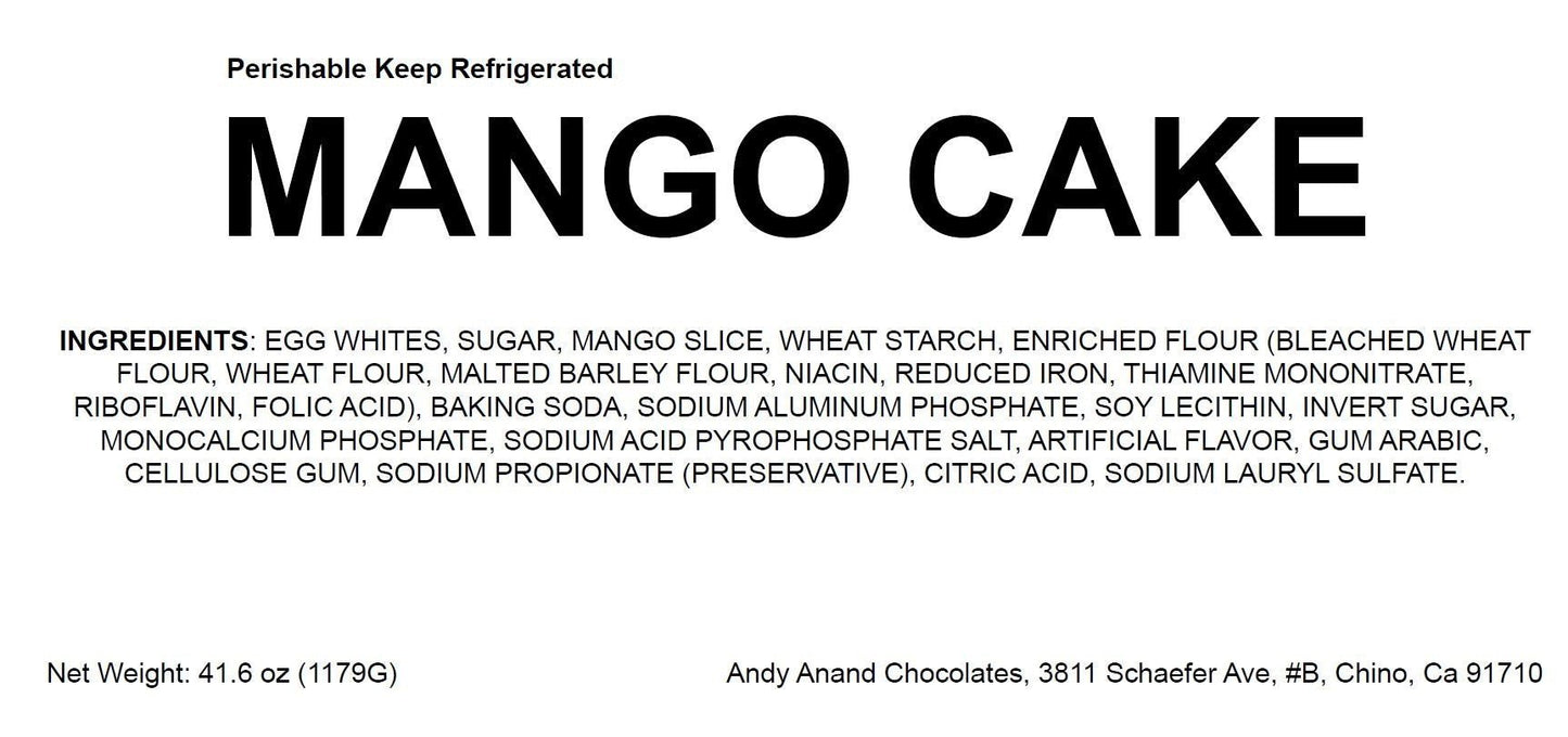 Andy Anand Delicious Mango Cake 9" - Hand Crafted Birthday Cakes For Delivery - Bursting with Flavor and Irresistible Taste - 2.6 lbs