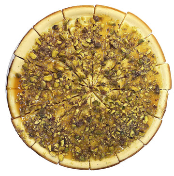 Andy Anand Gluten Free Caramel Pistachios Cheesecake 9" - Made Fresh In Traditional Way, Gluten Free Bakery Cheesecake Near Me (2 lbs)