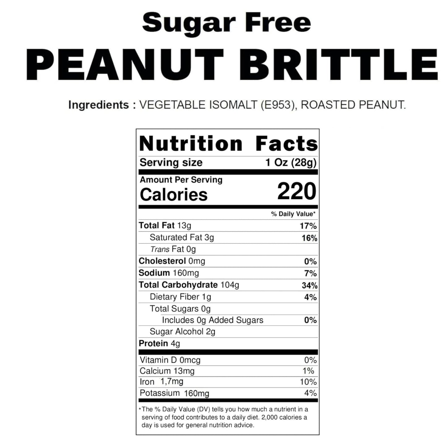 Andy Anand Handmade Sugar Free Peanut Brittle 1 lbs, Indulge in Pure Delight! Sugar Free Peanut Brittle: A Guilt-Free Snack for Any Time