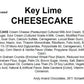 Andy Anand Key Lime Cheesecake 9" Freshly Baked Homemade Cheesecake Near Me Bakery, Made with Fresh Ingredients! (2 Lbs)