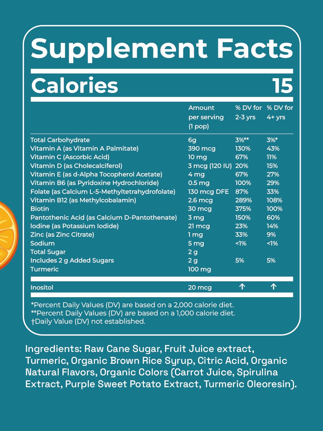 Andy Anand Low Calorie Lollipops with Multi Vitamins fruit flavored, Kids Love Them! 8.8 oz, Kids Multivitamin Pops, Sweetened with real fruit Juice